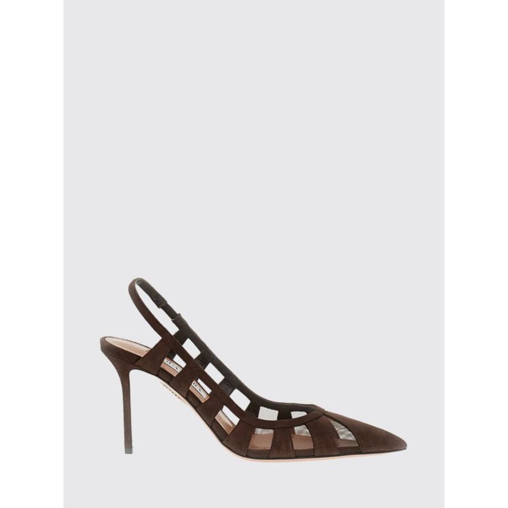 Aquazzura Women Aquazzura Screen Mesh And Suede High-Heel Slingback Pumps